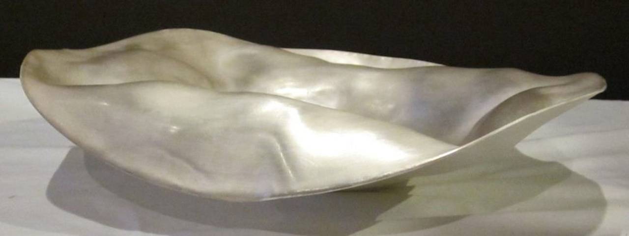 Handcrafted Medium Silver Leaf Bowl, Italy, Contemporary 1