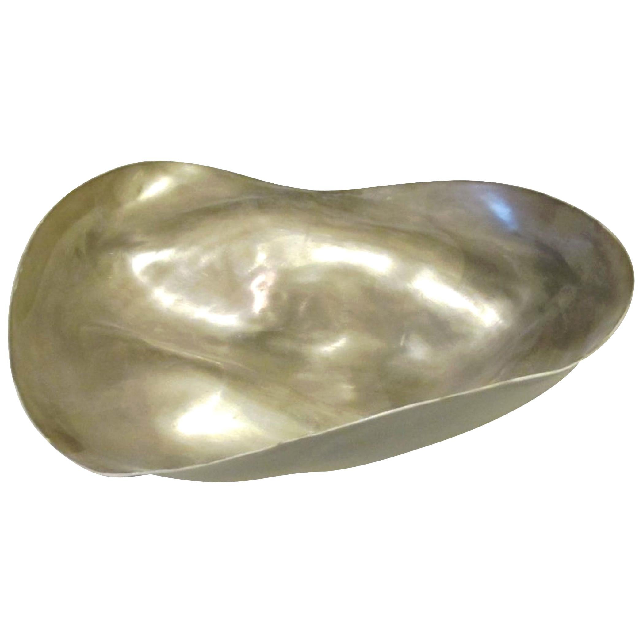 Handcrafted Medium Silver Leaf Bowl, Italy, Contemporary