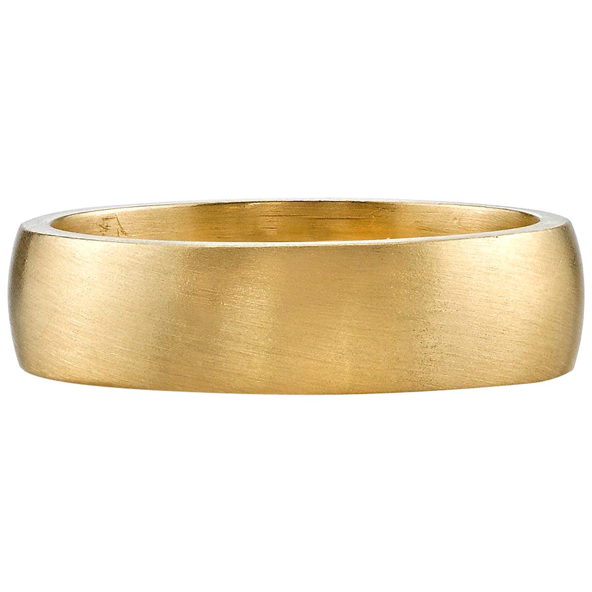 Handcrafted 6mm Joseph Band In 18K Gold by Single Stone For Sale
