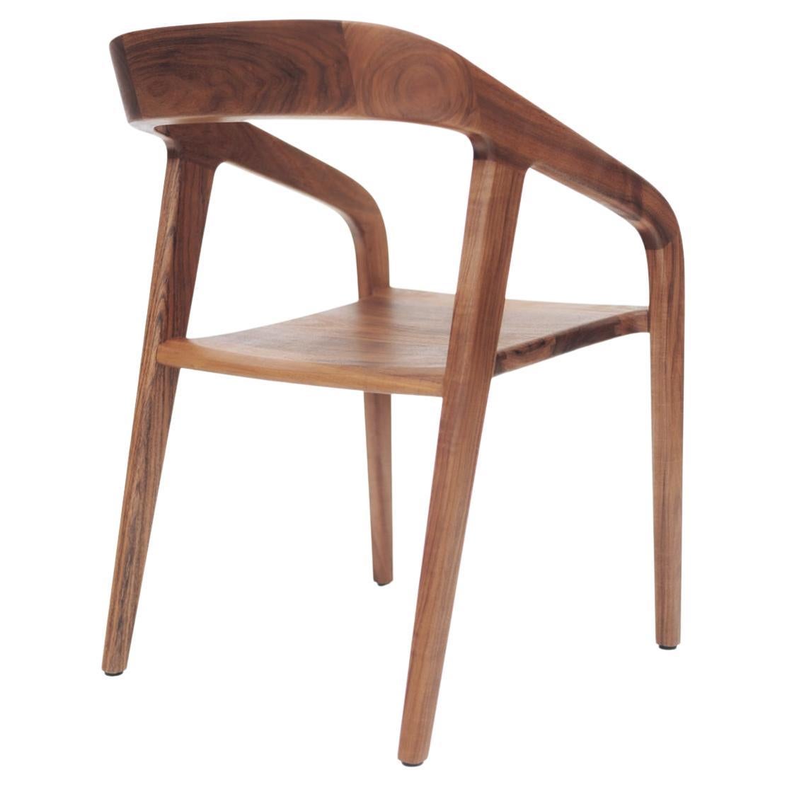 Chaise de salle à manger moderne mexicaine fabriquée à la main en Wood Wood tropical massif