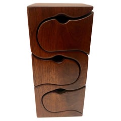 Handcrafted Mexican Modernist Wood Jewelry Box