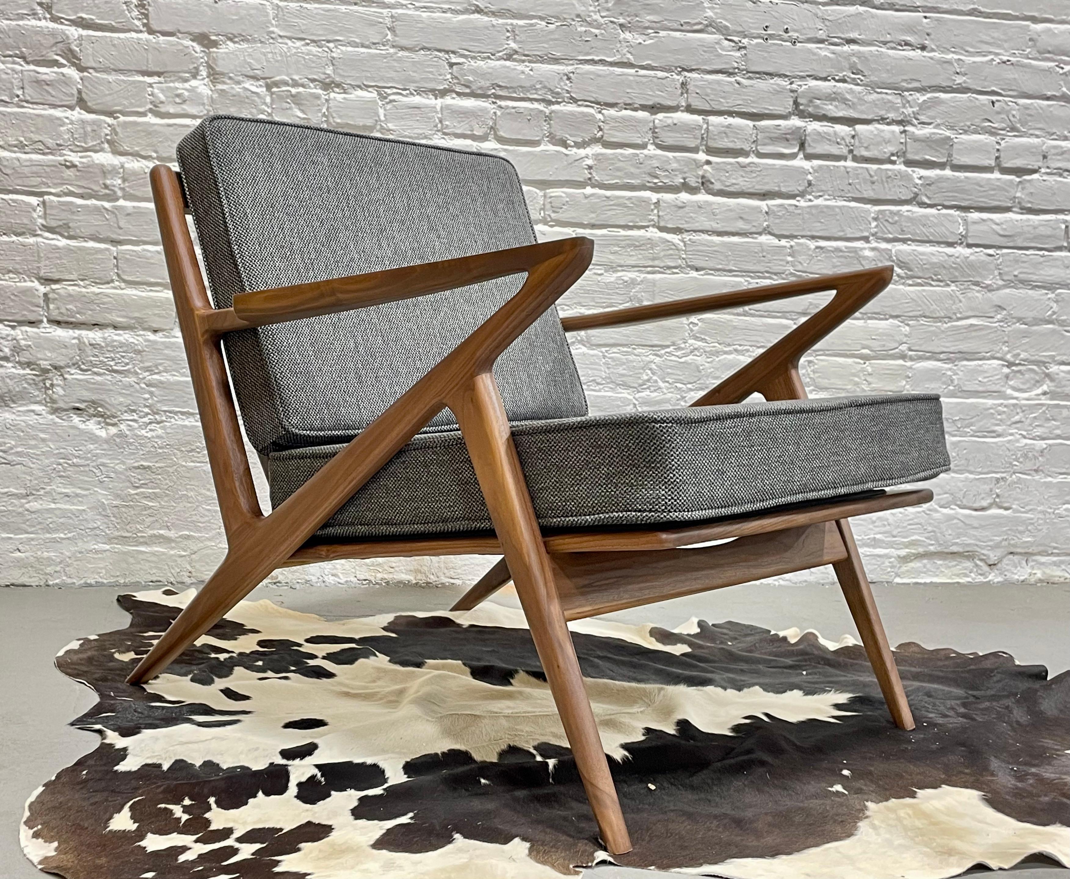 Handcrafted Mid-Century Modern Styled Walnut Lounge Chair For Sale 1