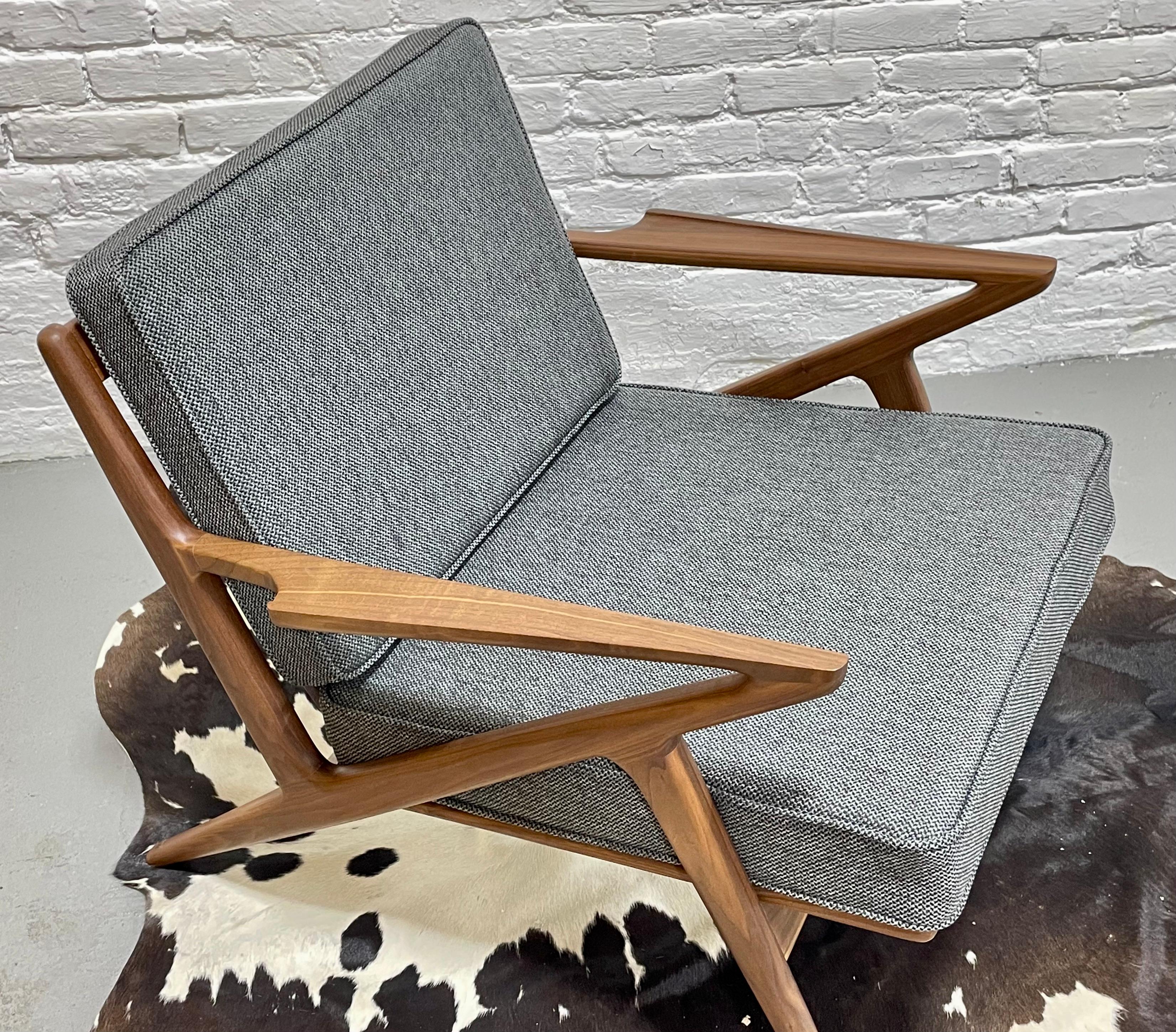 Handcrafted Mid-Century Modern Styled Walnut Lounge Chair For Sale 4