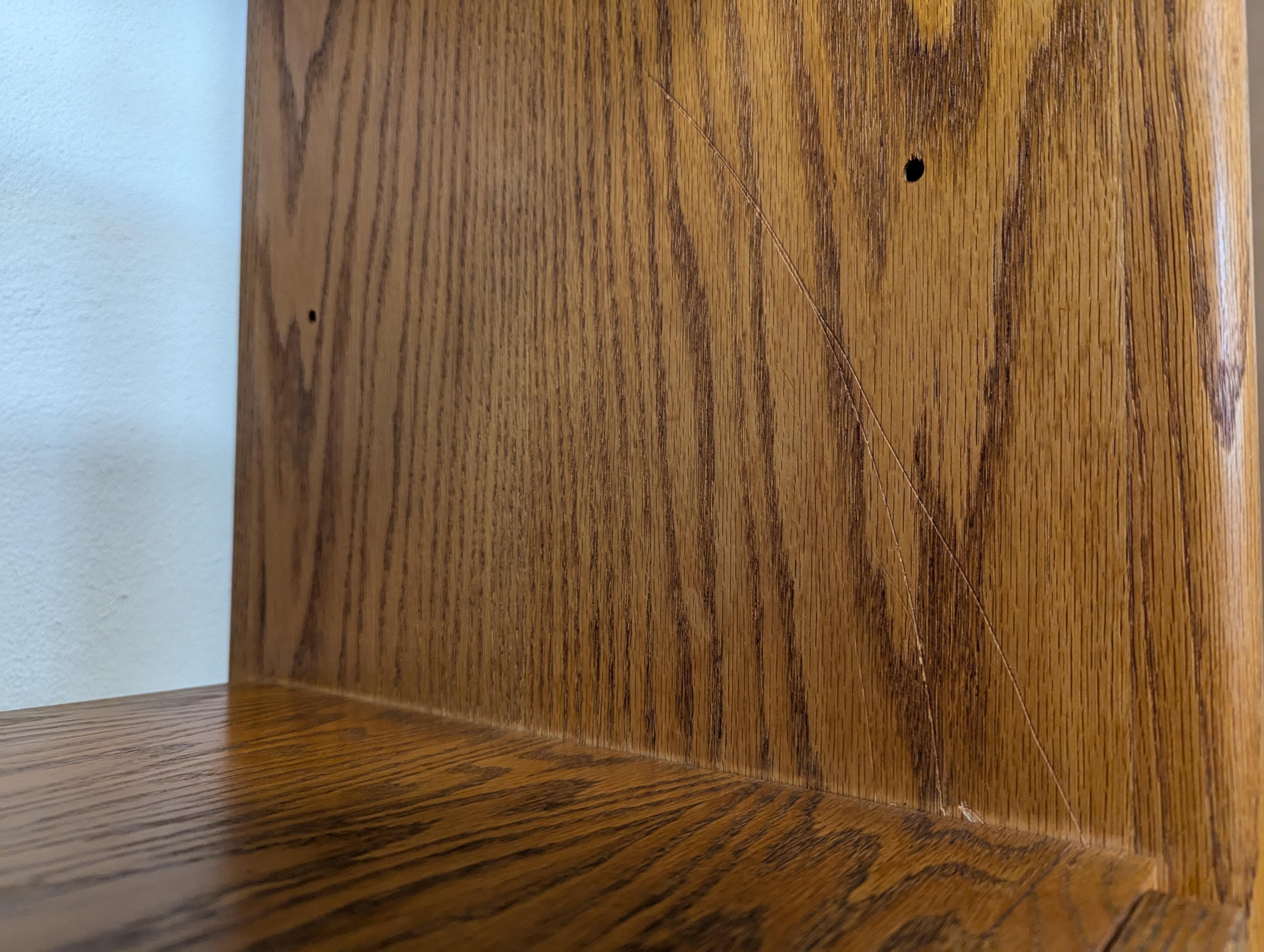 Handcrafted Mid Century Oak 3-Bay Wall Cabinet by Lou Hodges, 1979 For Sale 2