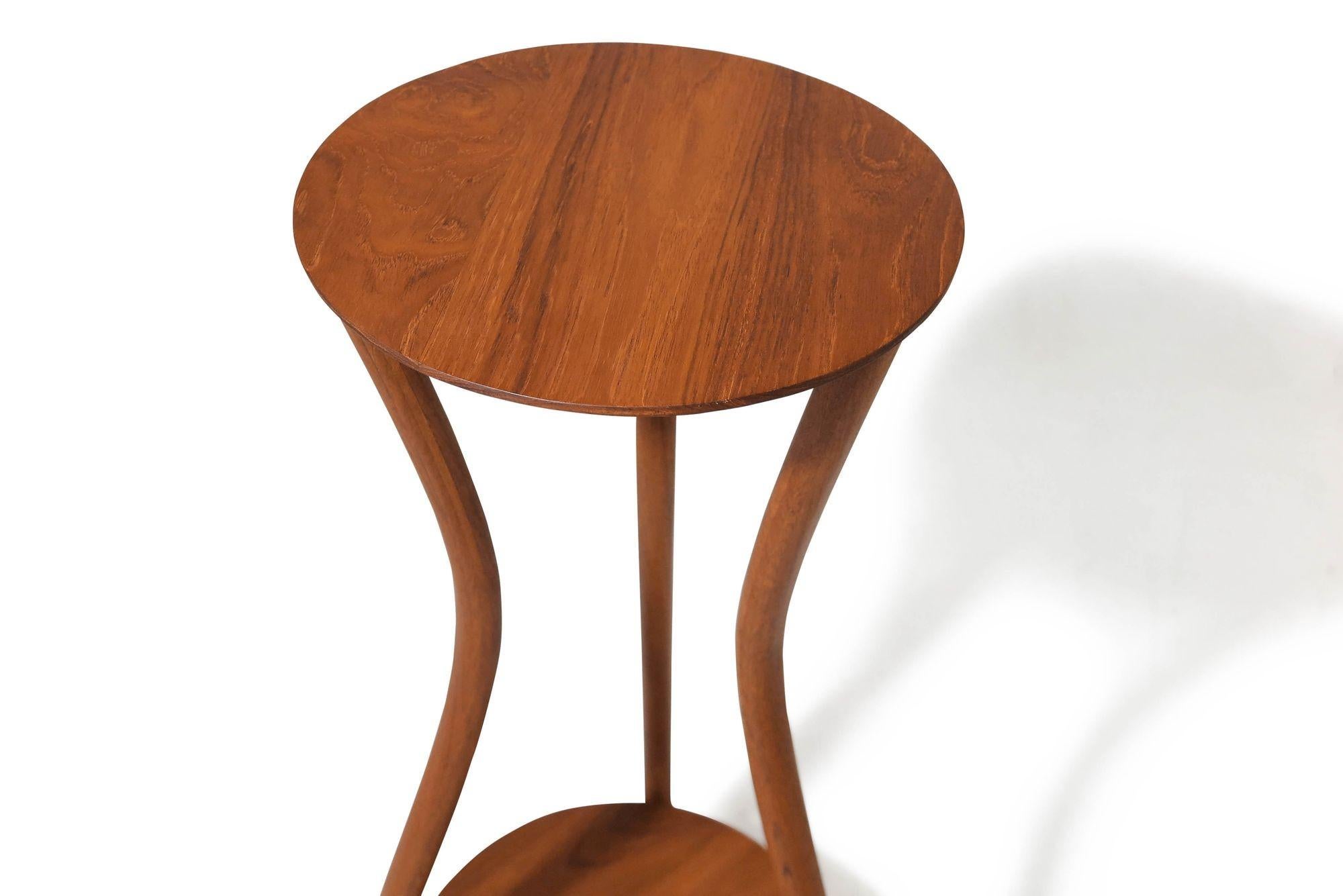 20th Century Handcrafted Mid-century Solid Teak Plant Stand