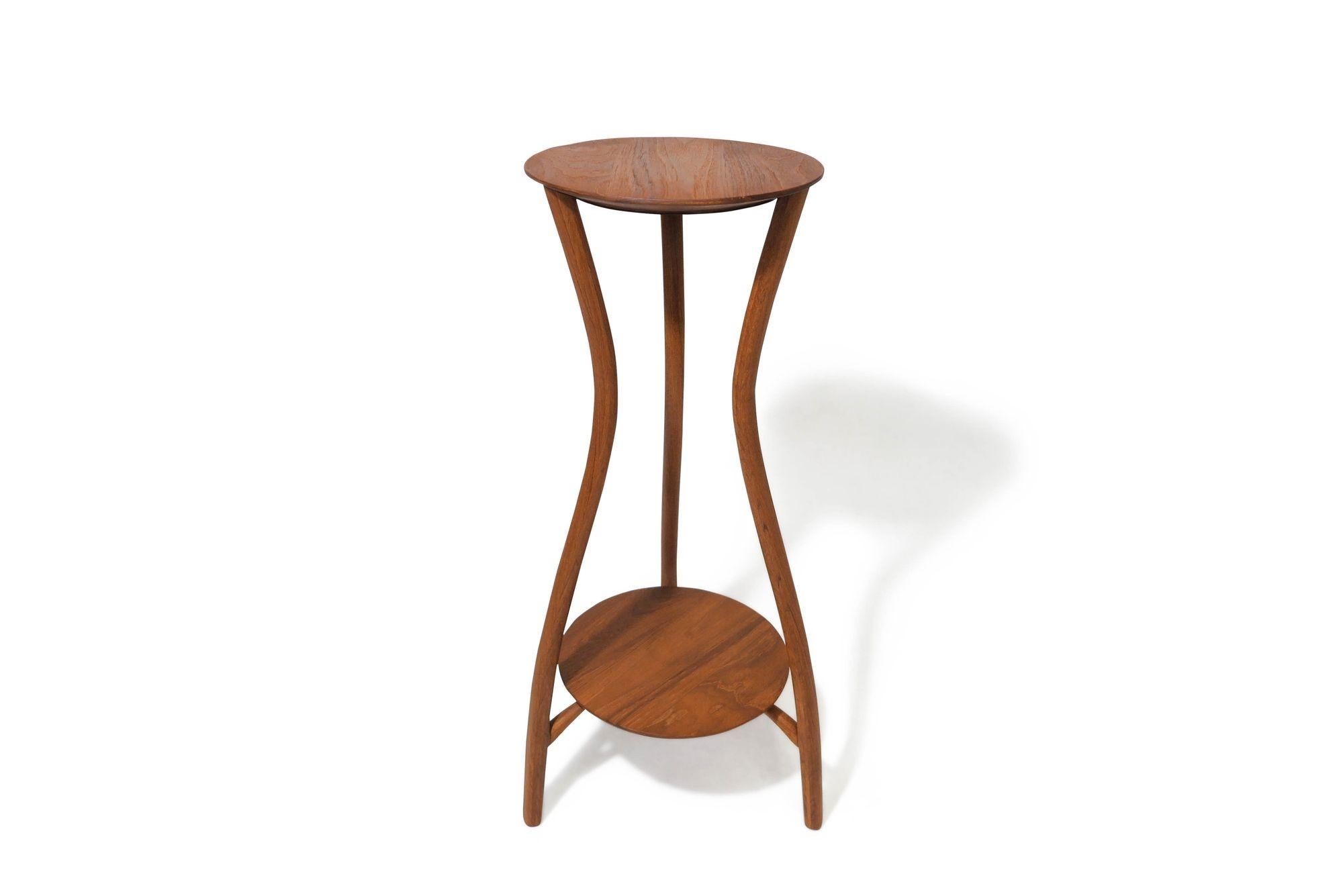 Handcrafted Mid-century Solid Teak Plant Stand 2