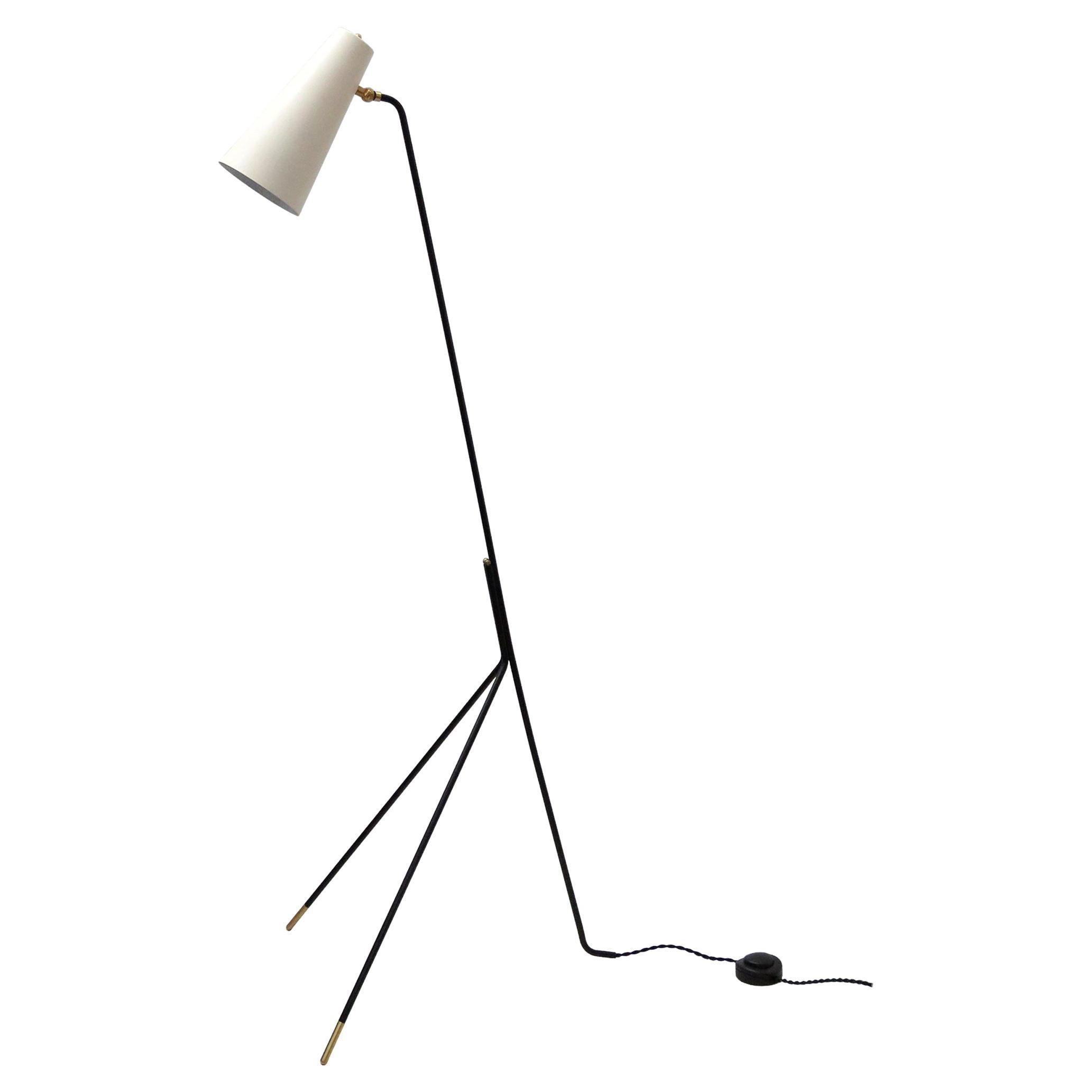 Pre-owned Gallery L7 Handcrafted Minimalist Apex Tripod Floor Lamp By  In Clear