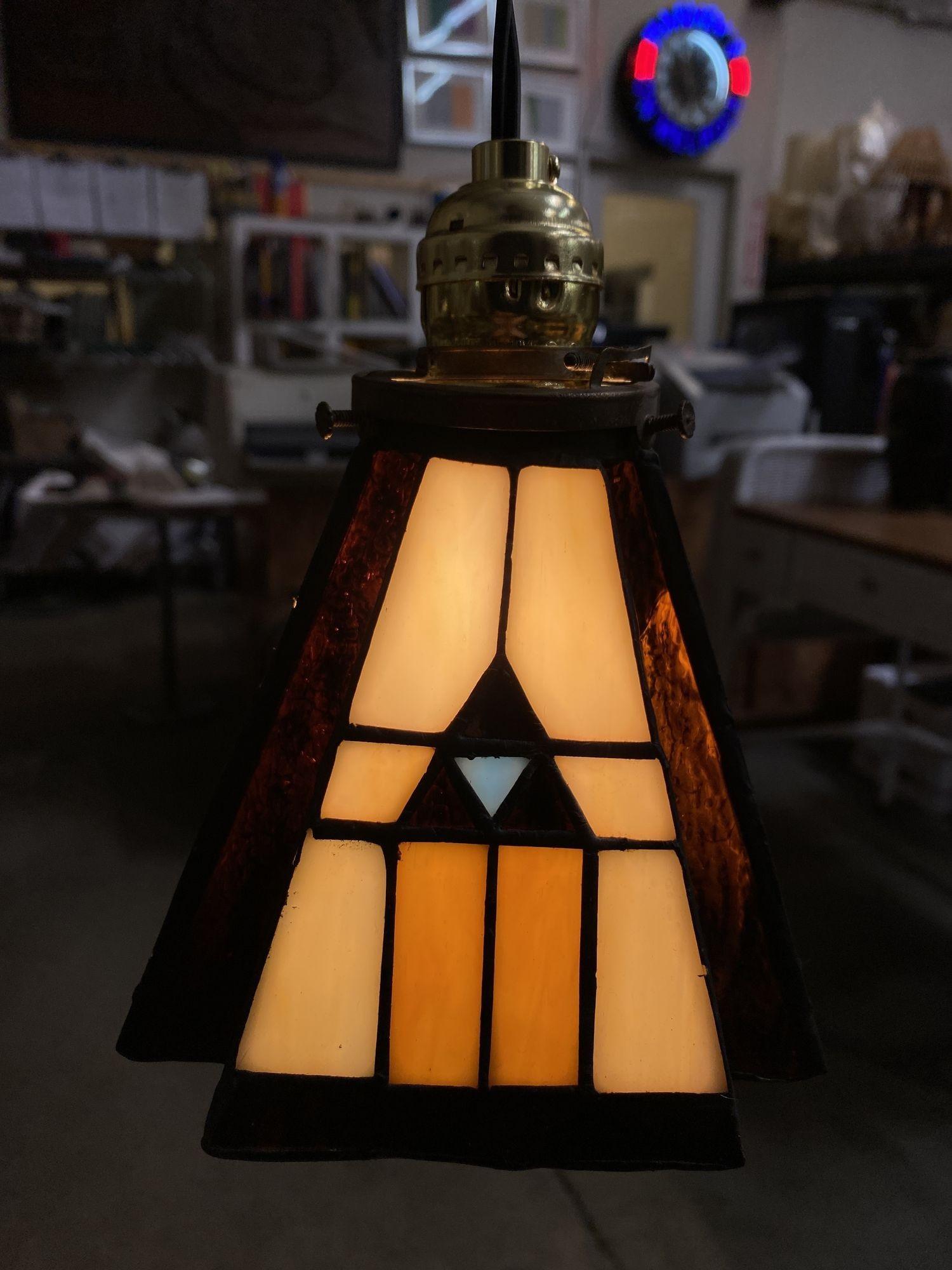 hanging stained glass lamp