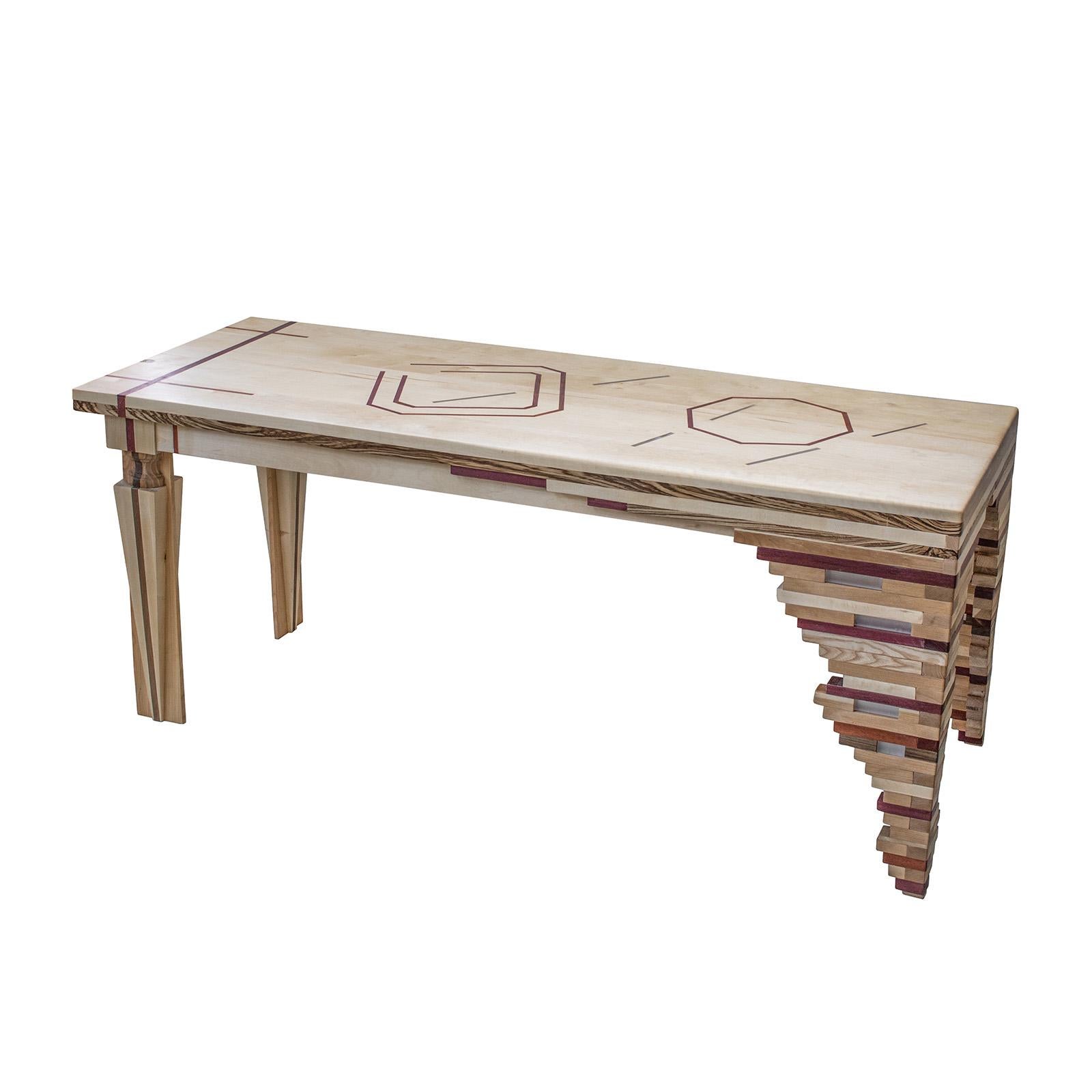 Mezcla artesanal de maderas amazónicas e italianas Mesa de Hillsideout Moderno en venta