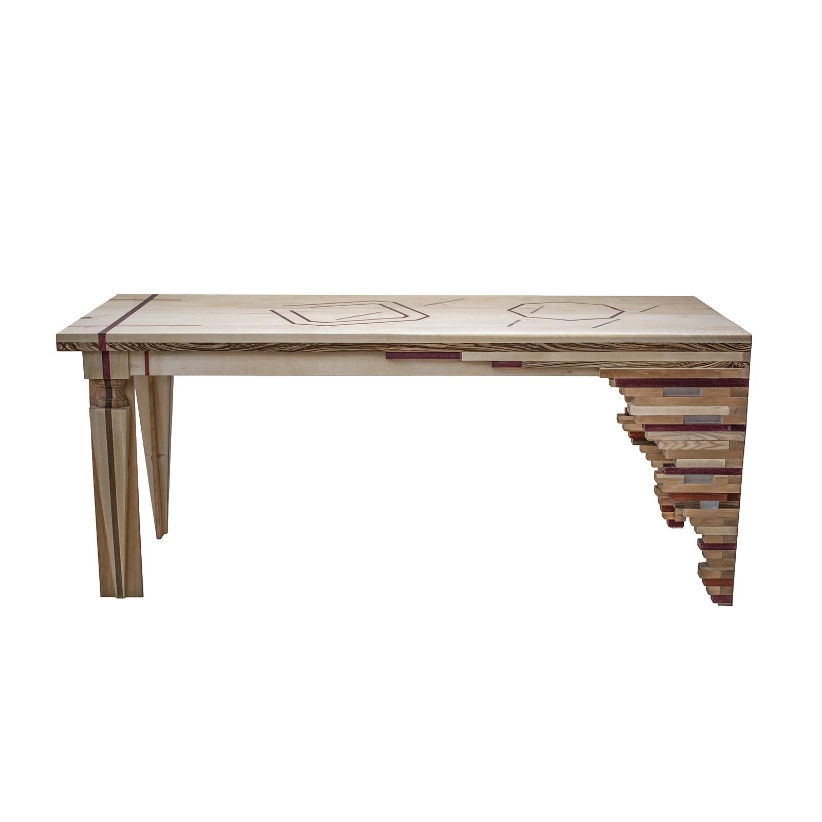 Mezcla artesanal de maderas amazónicas e italianas Mesa de Hillsideout Italiano en venta