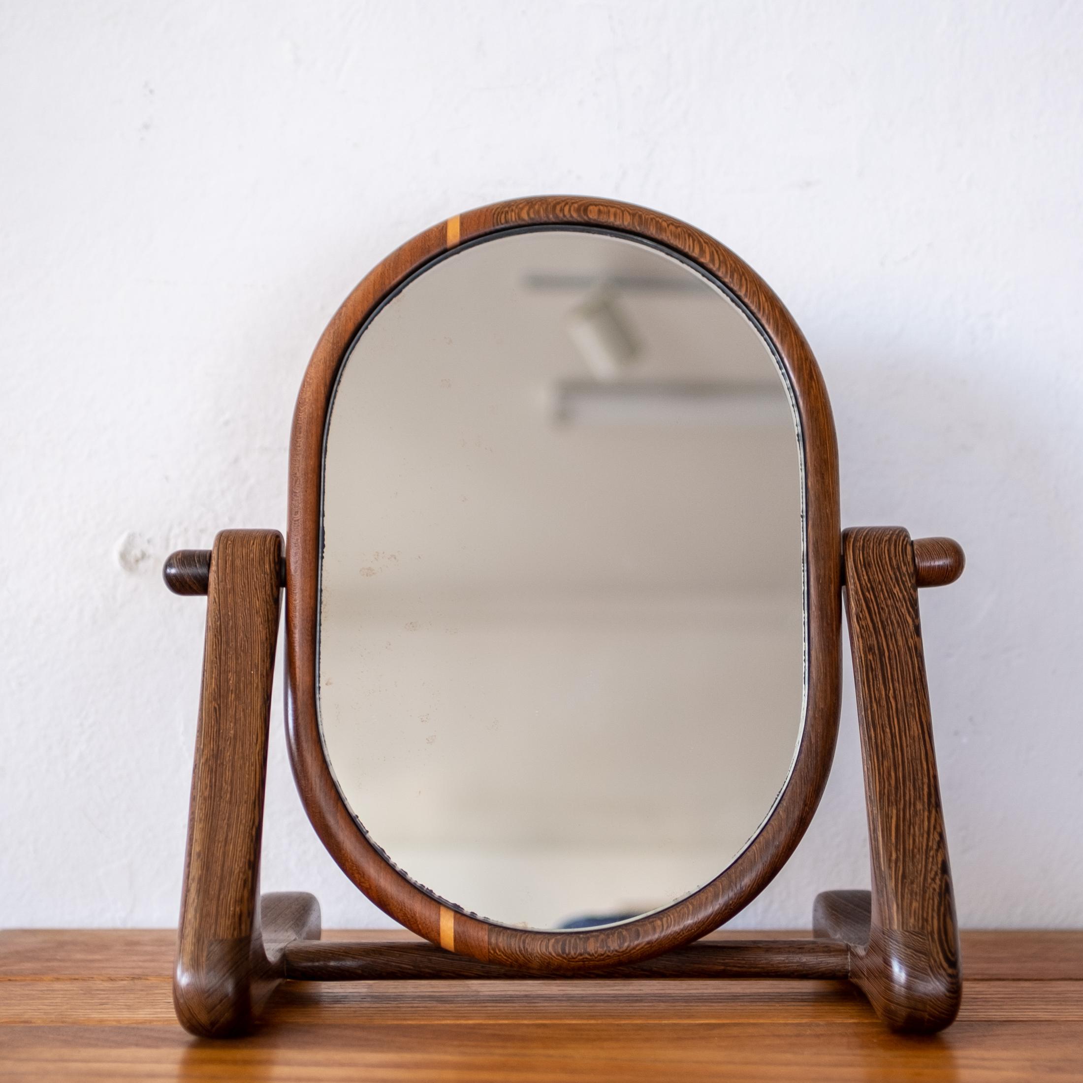 Handcrafted Mixed Wood Table Top Mirror, 1960s For Sale 5