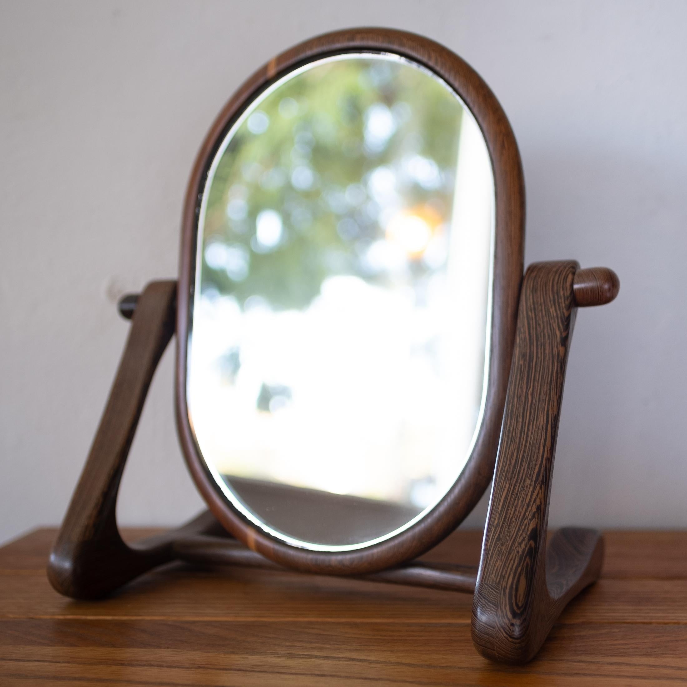Handcrafted Mixed Wood Table Top Mirror, 1960s For Sale 7
