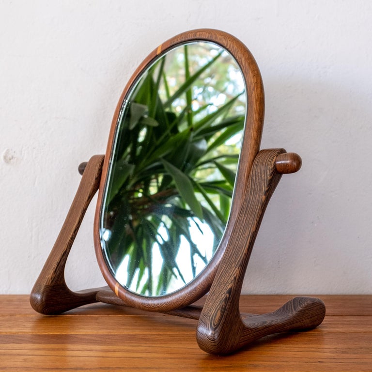 Handcrafted Mixed Wood Table Top Mirror, 1960s For Sale at 1stDibs
