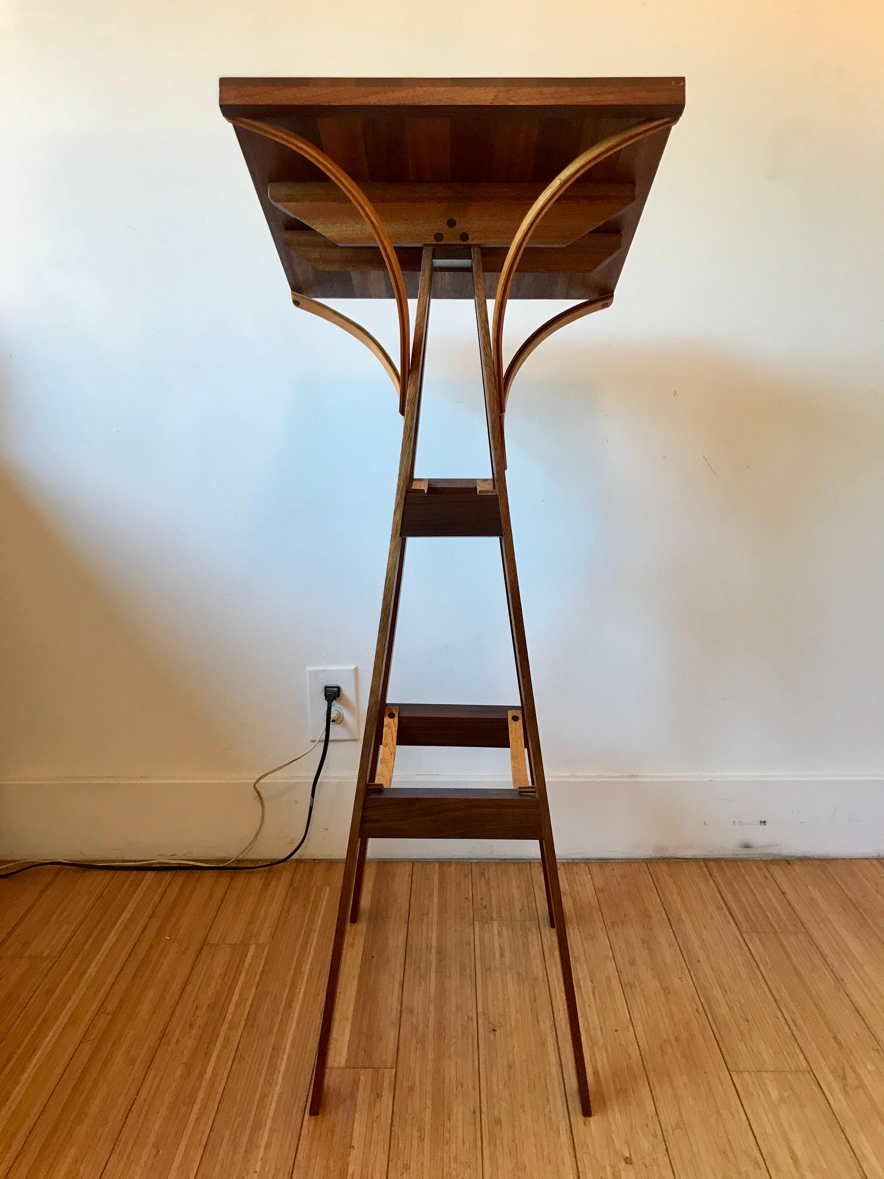 Modern Handcrafted Mixed Woods Lectern Podium