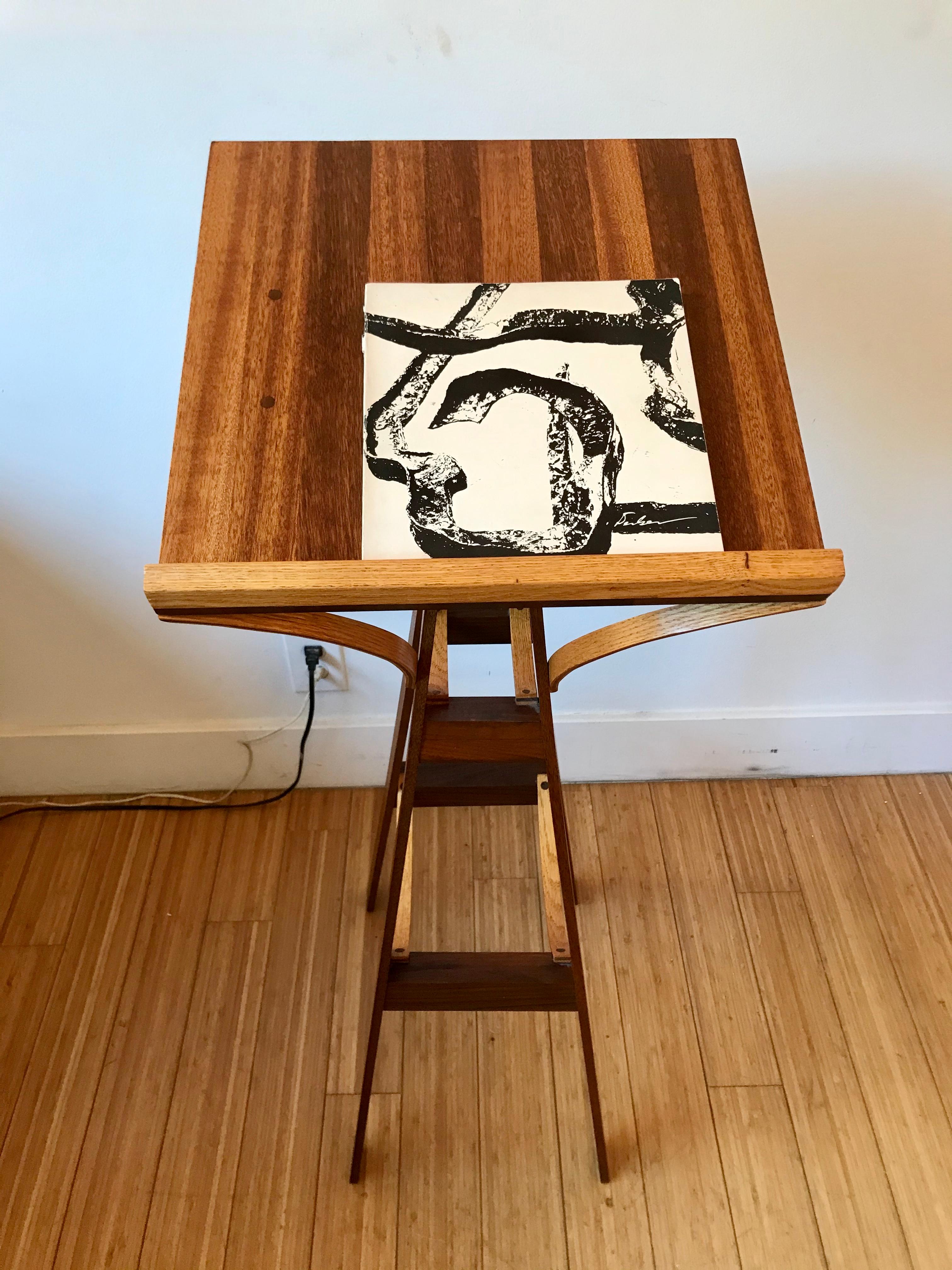 Handcrafted Mixed Woods Lectern Podium In Excellent Condition In Los Angeles, CA