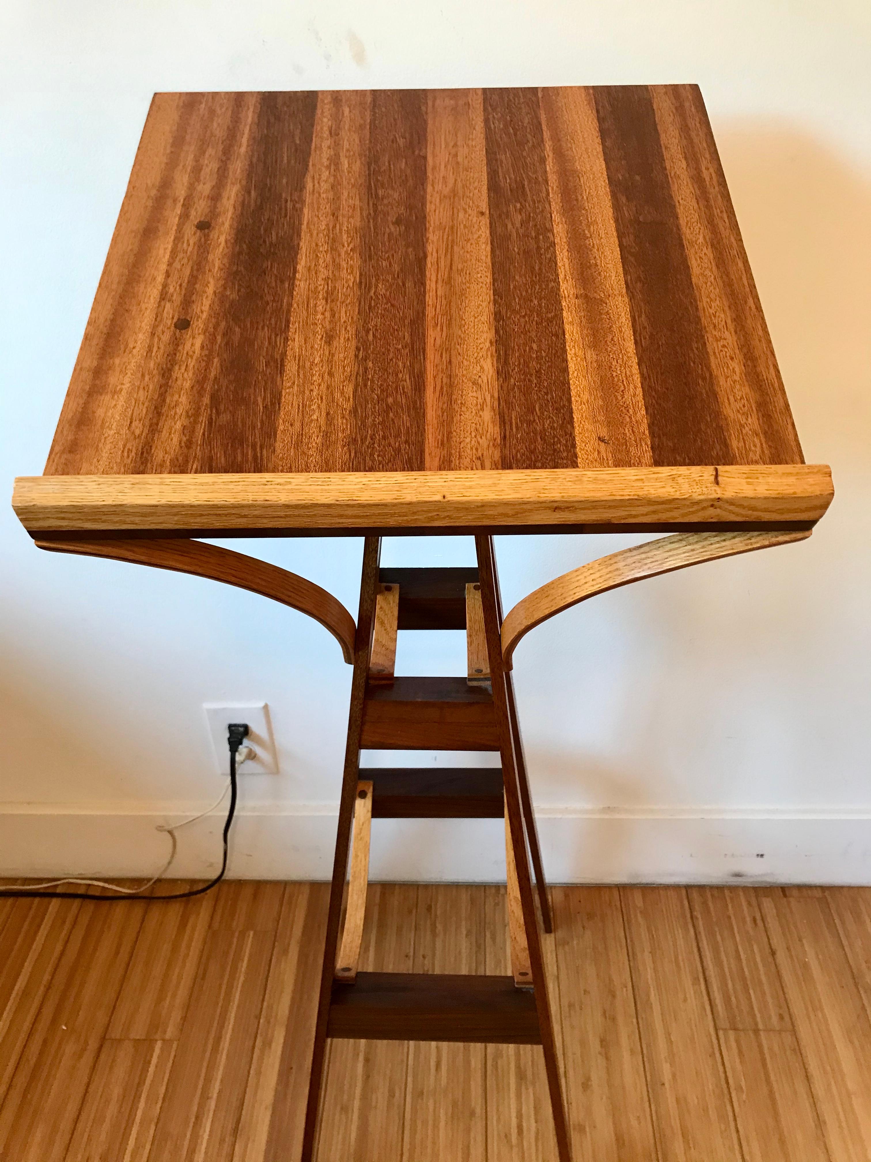 20th Century Handcrafted Mixed Woods Lectern Podium