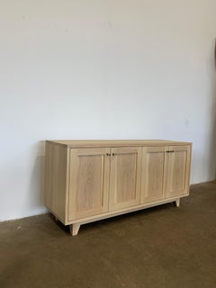 Handcrafted Modern Ash Sideboard with White Washed Finish