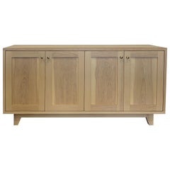 Handcrafted Modern Ash Sideboard with White Washed Finish