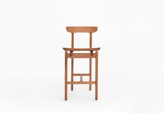 Handcrafted Modern Mexican Counter Stool in Solid Tropical Wood
