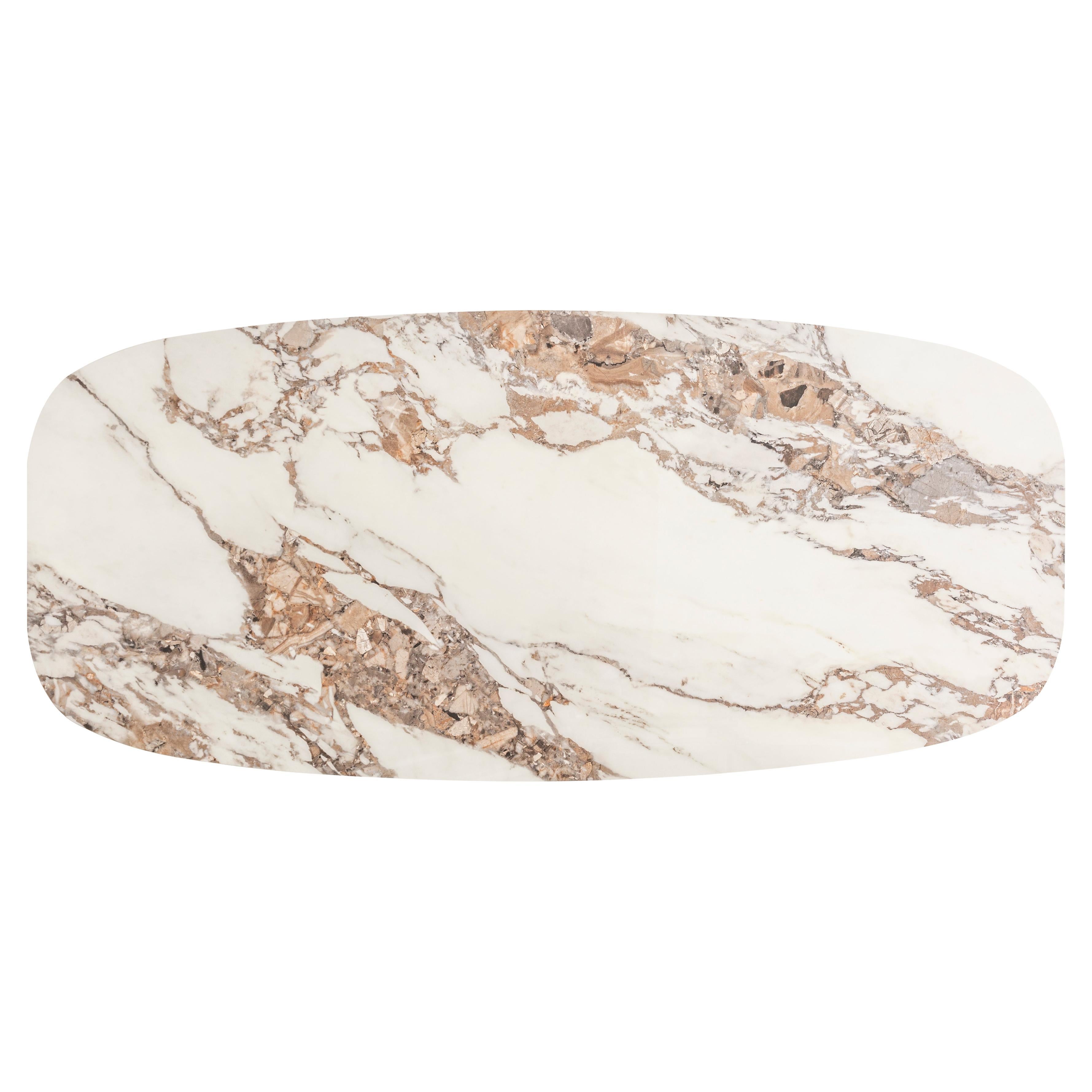 Handcrafted Modern Oval Dining Table in Premium Sintered Ceramic, Minimalist Leg