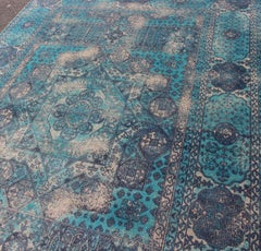 Handcrafted Modern Rug With Serene Oceanic Hues 5 X 8