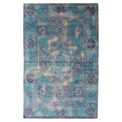 Handcrafted Modern Rug With Serene Oceanic Hues 5 X 8 Handcrafted Modern Rug With Serene Oceanic Hues 5 X 8