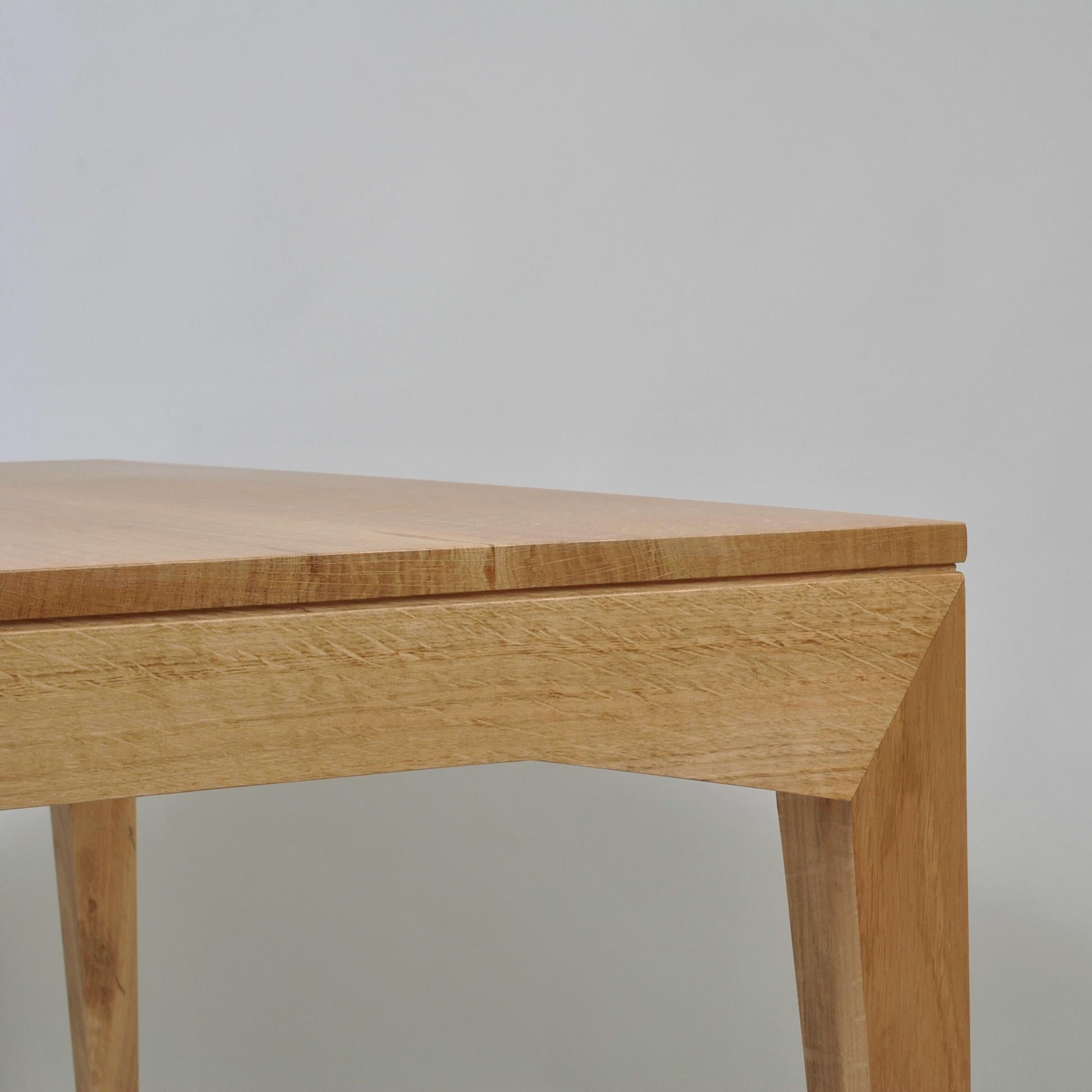 Contemporary Handcrafted Modernist Desk Table English Oak For Sale