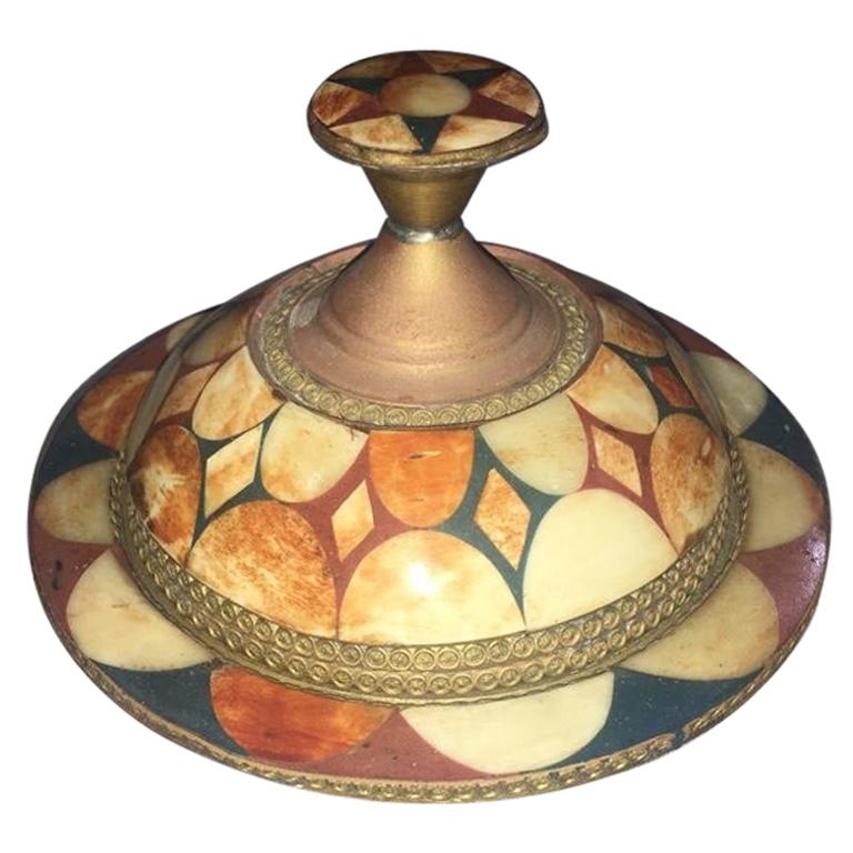 Handcrafted Moroccan Brass Tagine Decorative Serving Dish For Sale