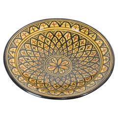Handgefertigte marokkanische Keramik Schale Gelb Charger