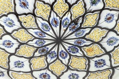 Handcrafted Moroccan Ceramic Yellow Bowl Vintage Large Charger