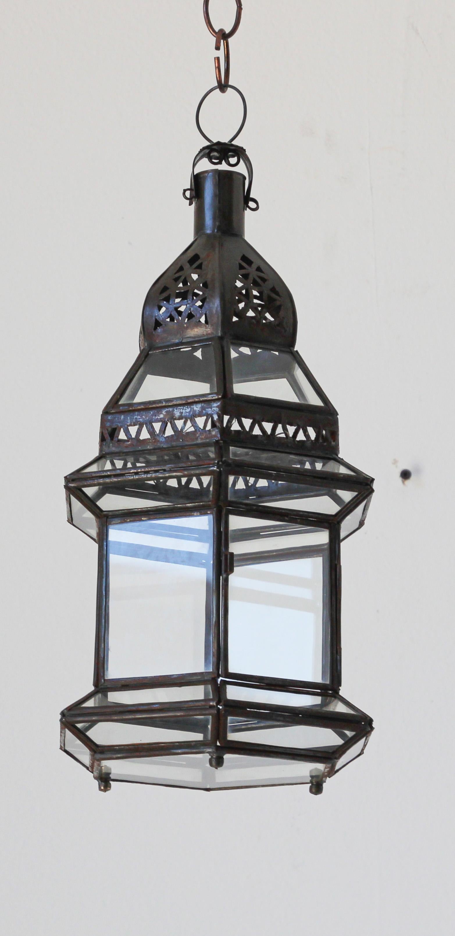 Handcrafted Moroccan Hanging Glass Lantern 4