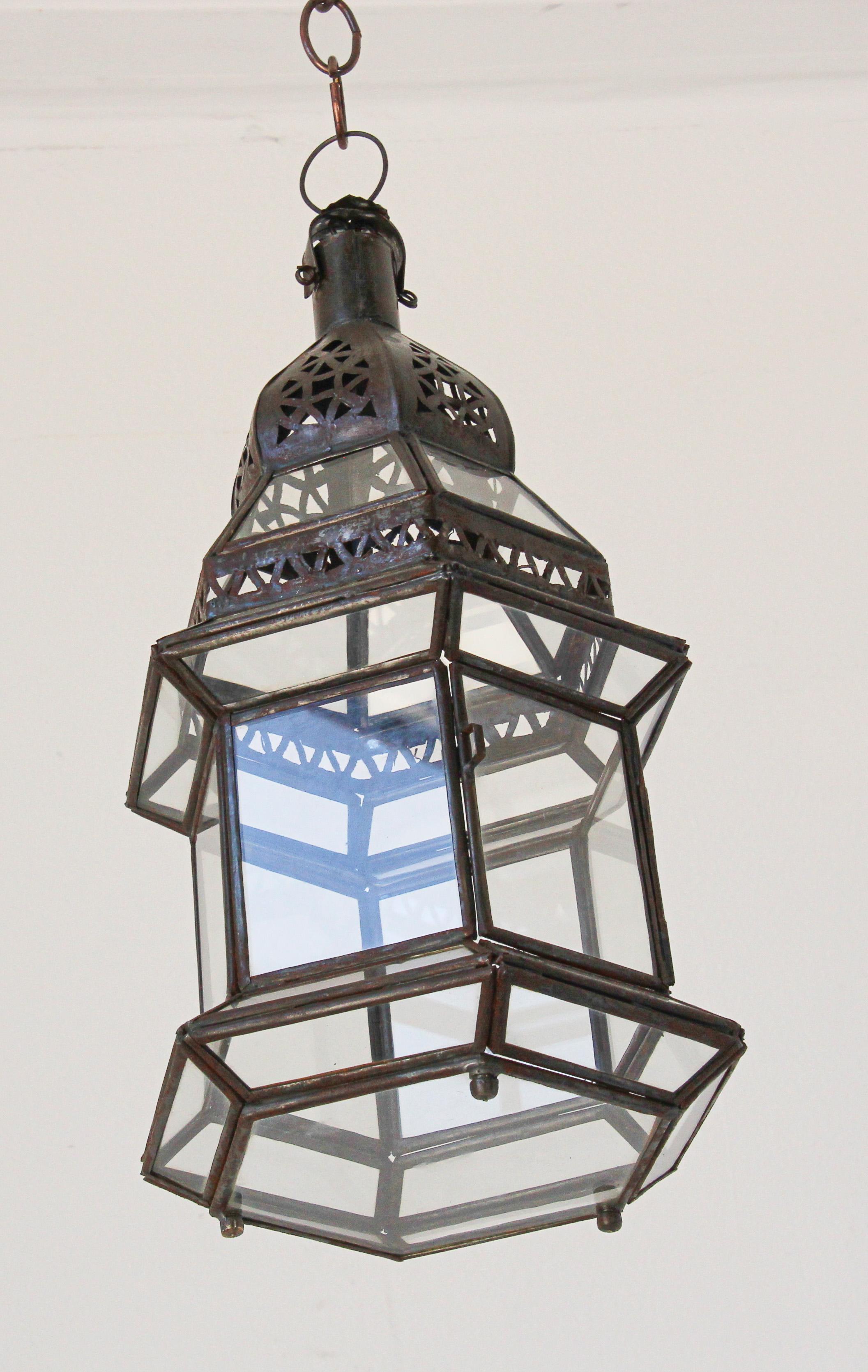 Handcrafted Moroccan Hanging Glass Lantern 5