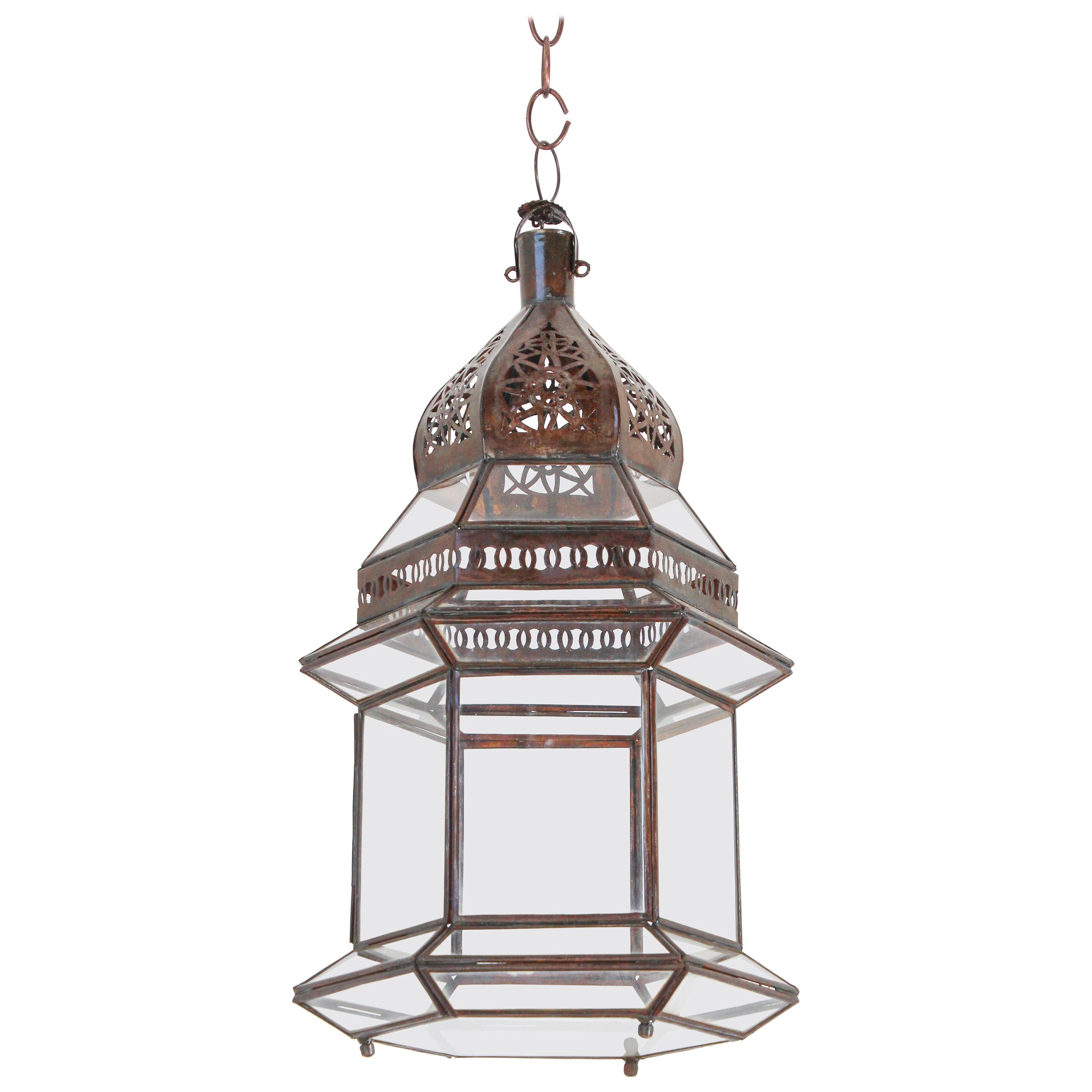 Handcrafted Moroccan Hanging Glass Lantern