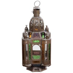 Vintage Moroccan Moorish Glass Lantern or Pendant