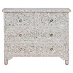Handcrafted Mother of Pearl Inlay Four-Drawer Dresser by House of Jaipur