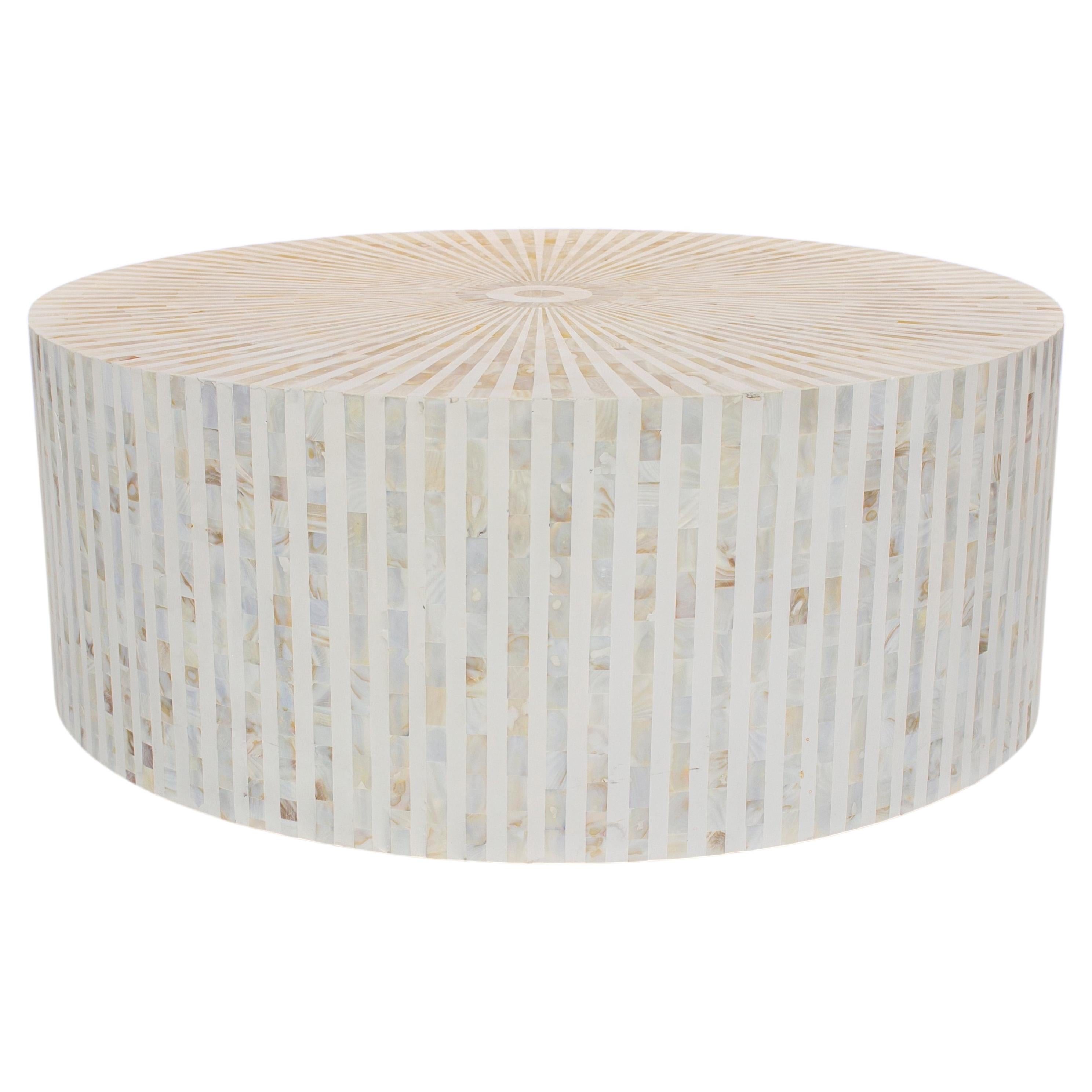 Handcrafted Mother of Pearl Inlay Square Coffee Table by House of Jaipur