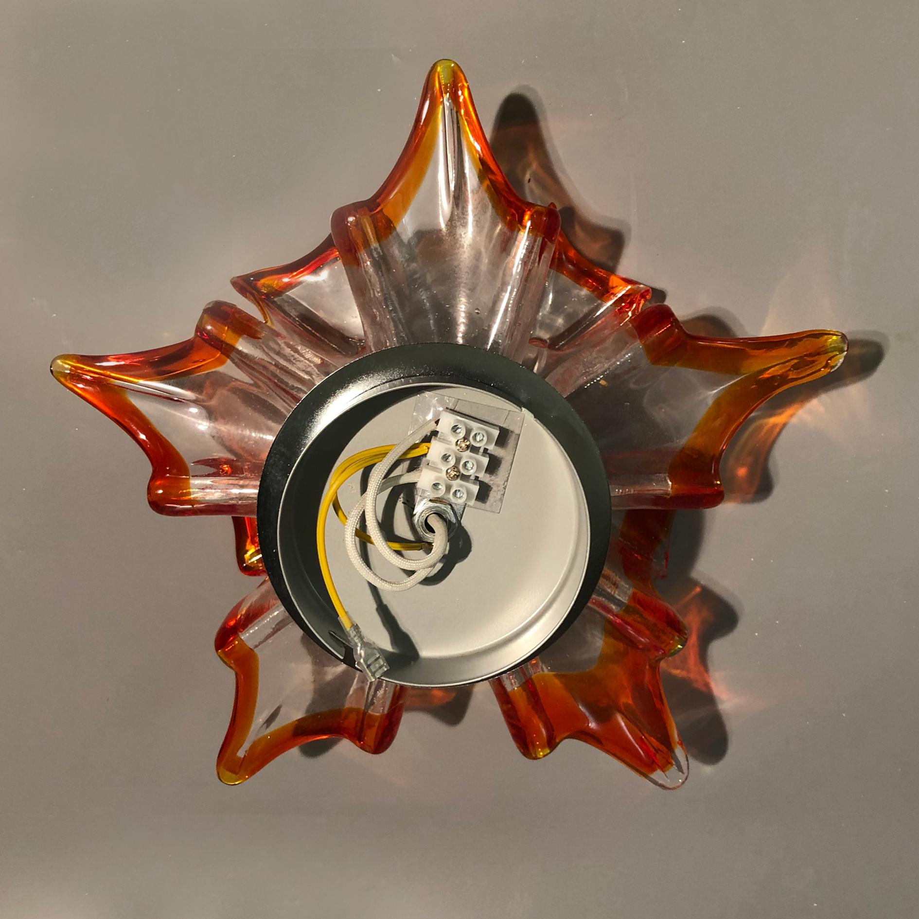 Handcrafted Murano Glass Sconces or Flushmount by Effetre, Italy, 1960s For Sale 9