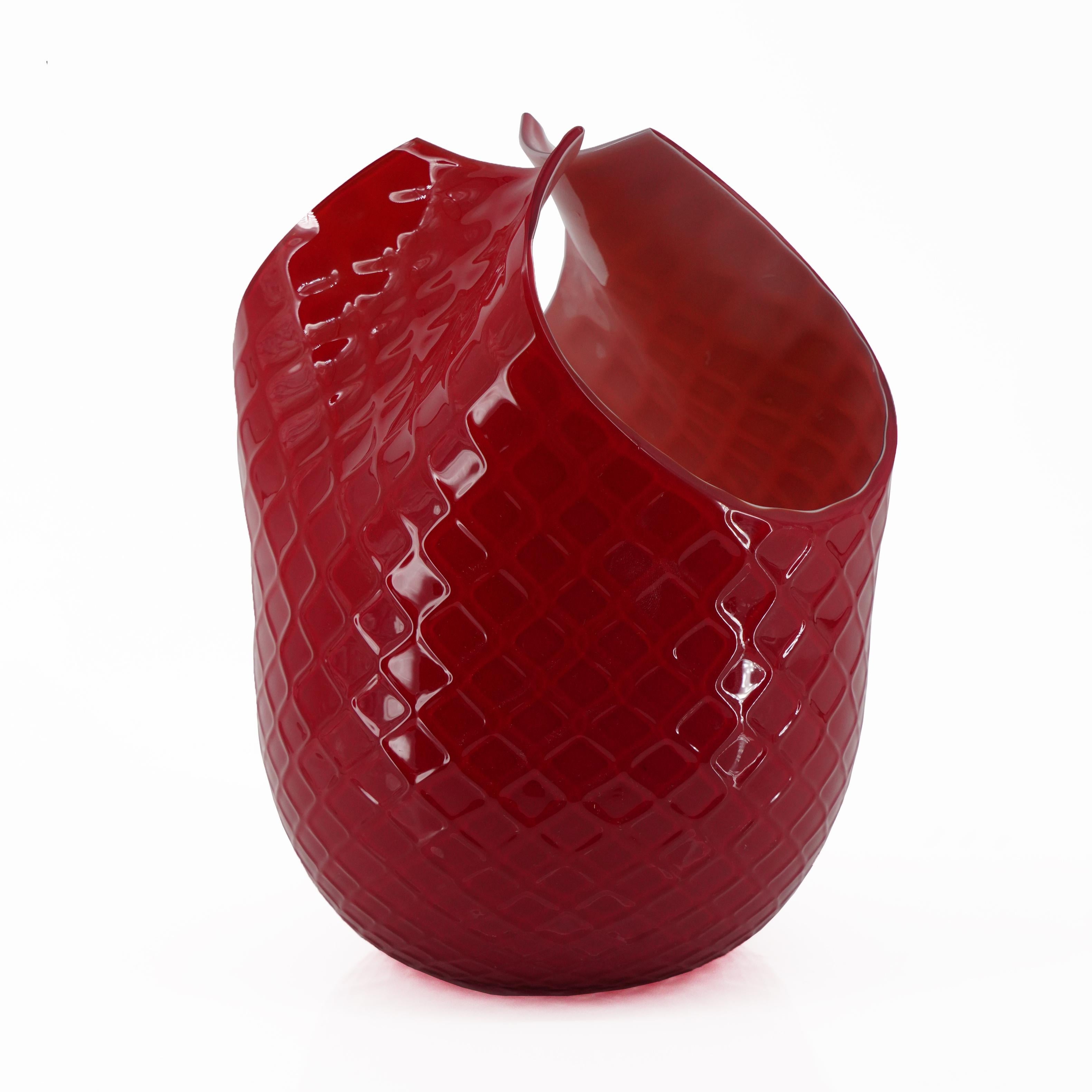 Handgefertigte Vase aus Muranoglas - Pizzicato (Moderne) im Angebot