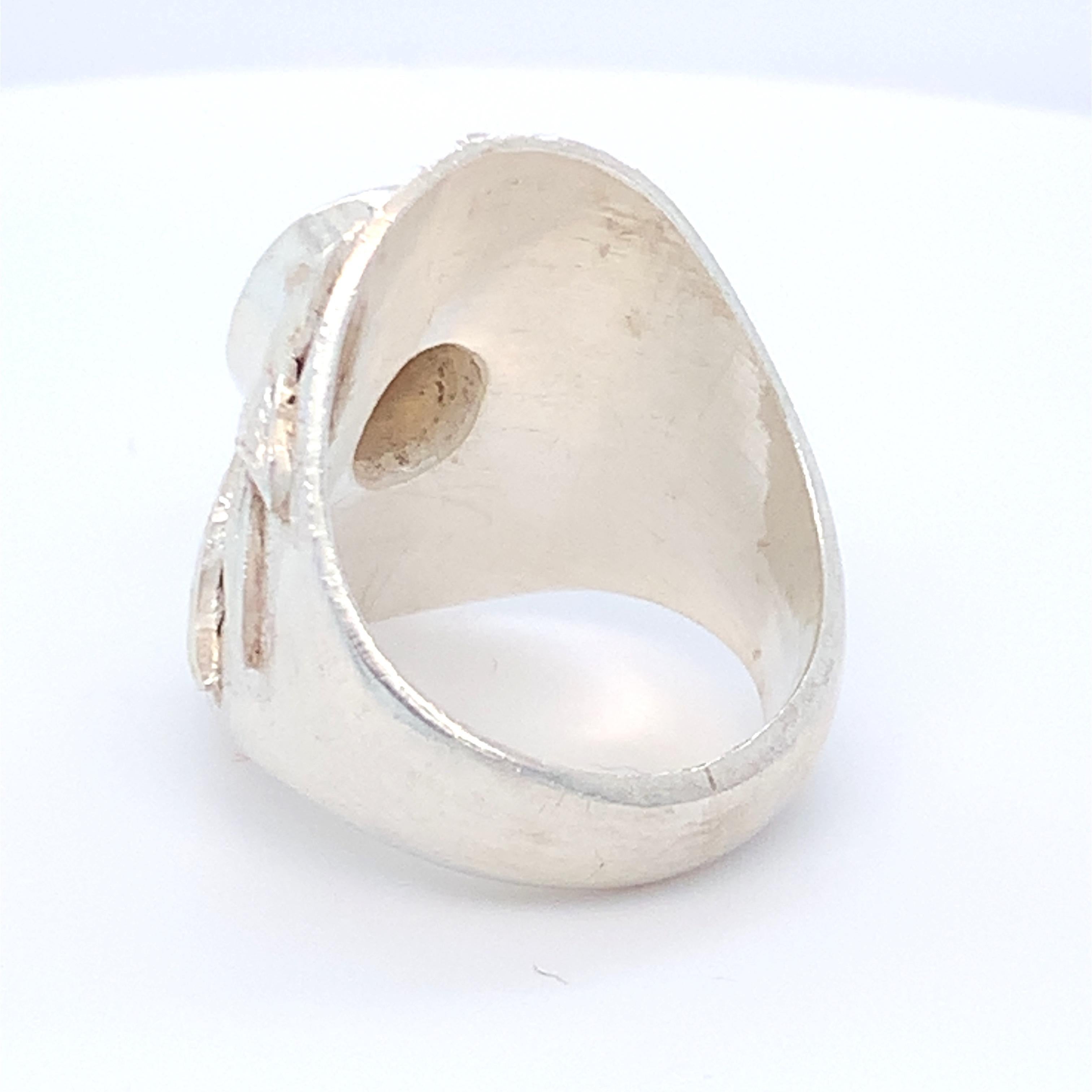 Handcrafted Natural Citrine One of a Kind Sterling Silver Cocktail Ring For Sale 4