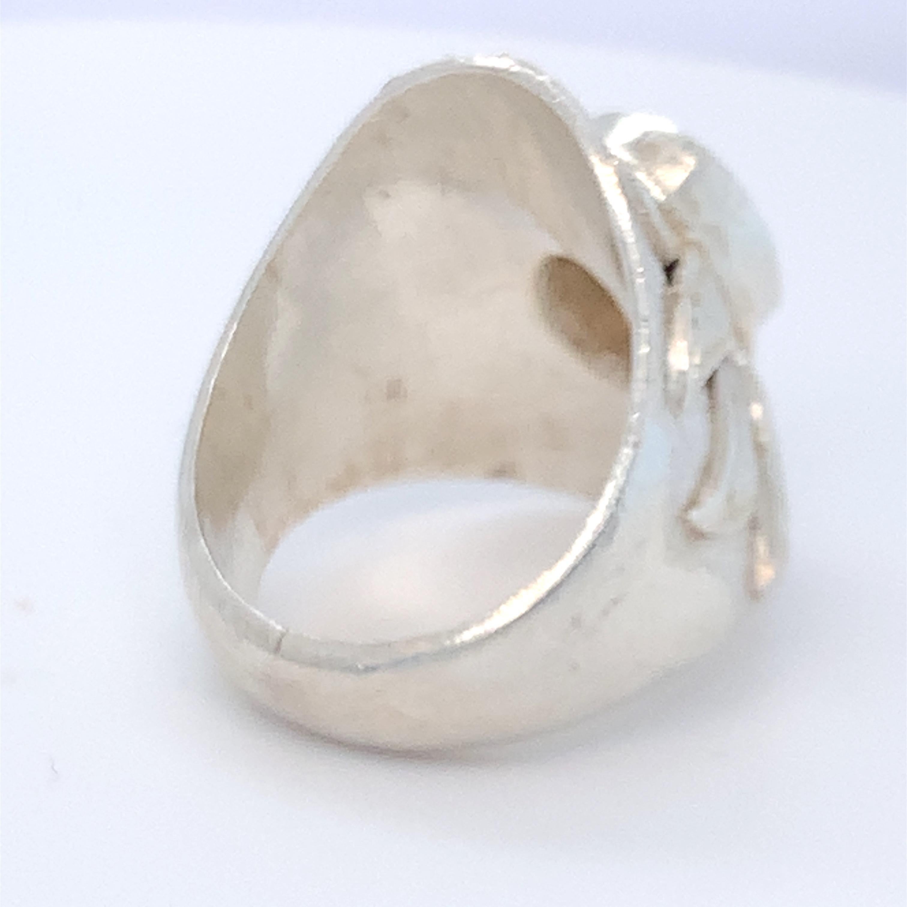 Handcrafted Natural Citrine One of a Kind Sterling Silver Cocktail Ring For Sale 6