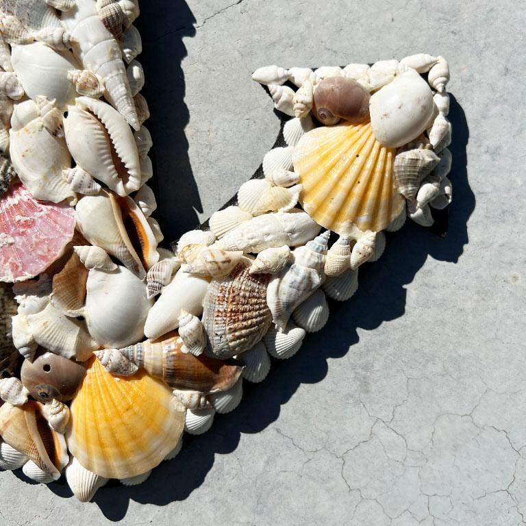 Victorian Handcrafted Natural Coastal Sea Shell Encrusted Anchor Wall Hanging For Sale