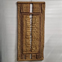 Handcrafted natural fiber macrame wall hanging, Netherlands 1975