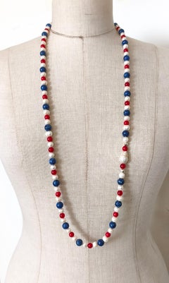 Handcrafted Necklace -Natural Lapis Lazuli, Baroque Pearls & Murano Glass - 120g