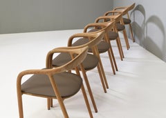 Handcrafted NEVA Dining Chairs in Solid Oak and Leather by ARTISAN