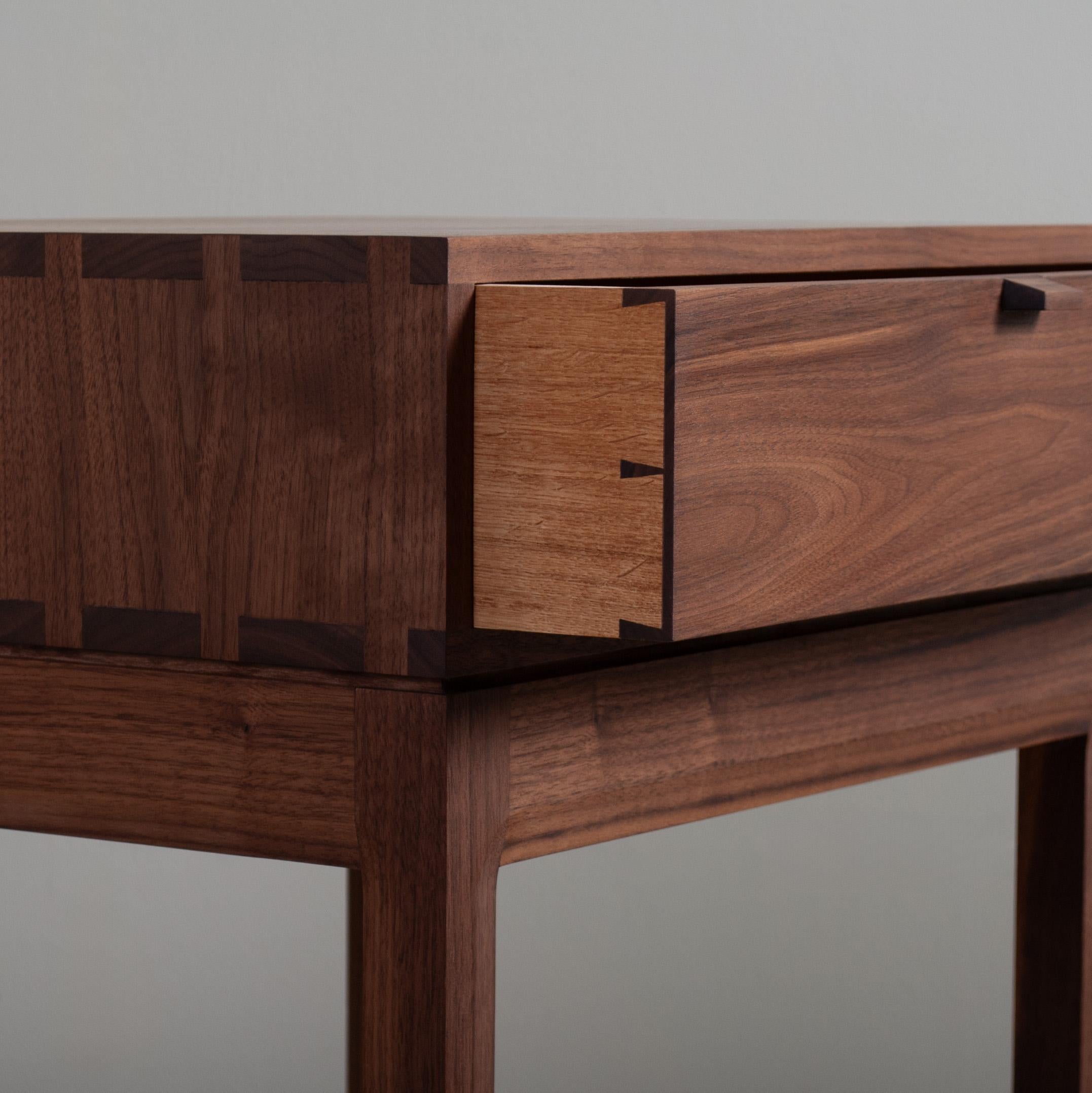 Modern Handcrafted Night Stand, Walnut & Oak For Sale