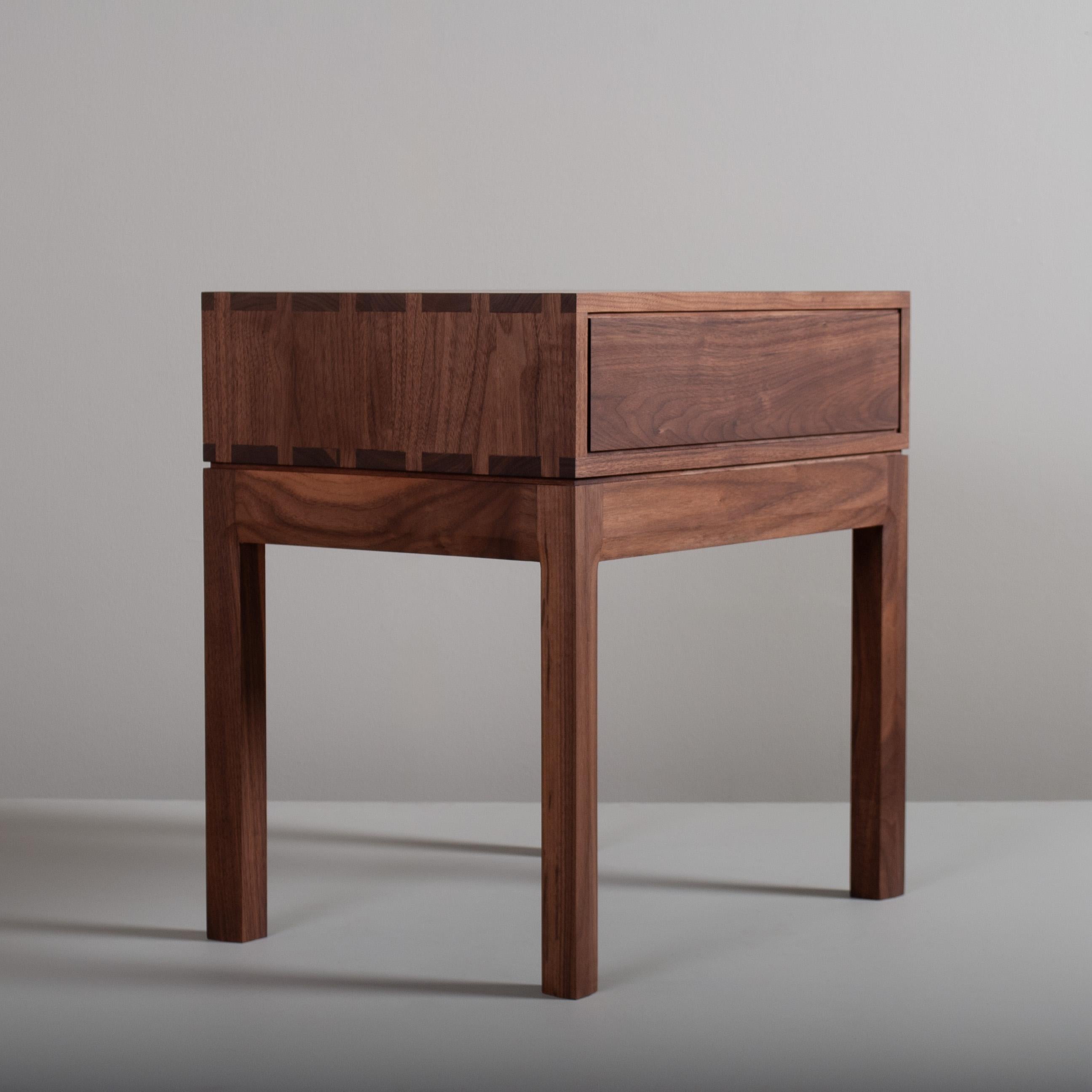 Handcrafted Night Stand, Walnut & Oak In Good Condition For Sale In London, GB