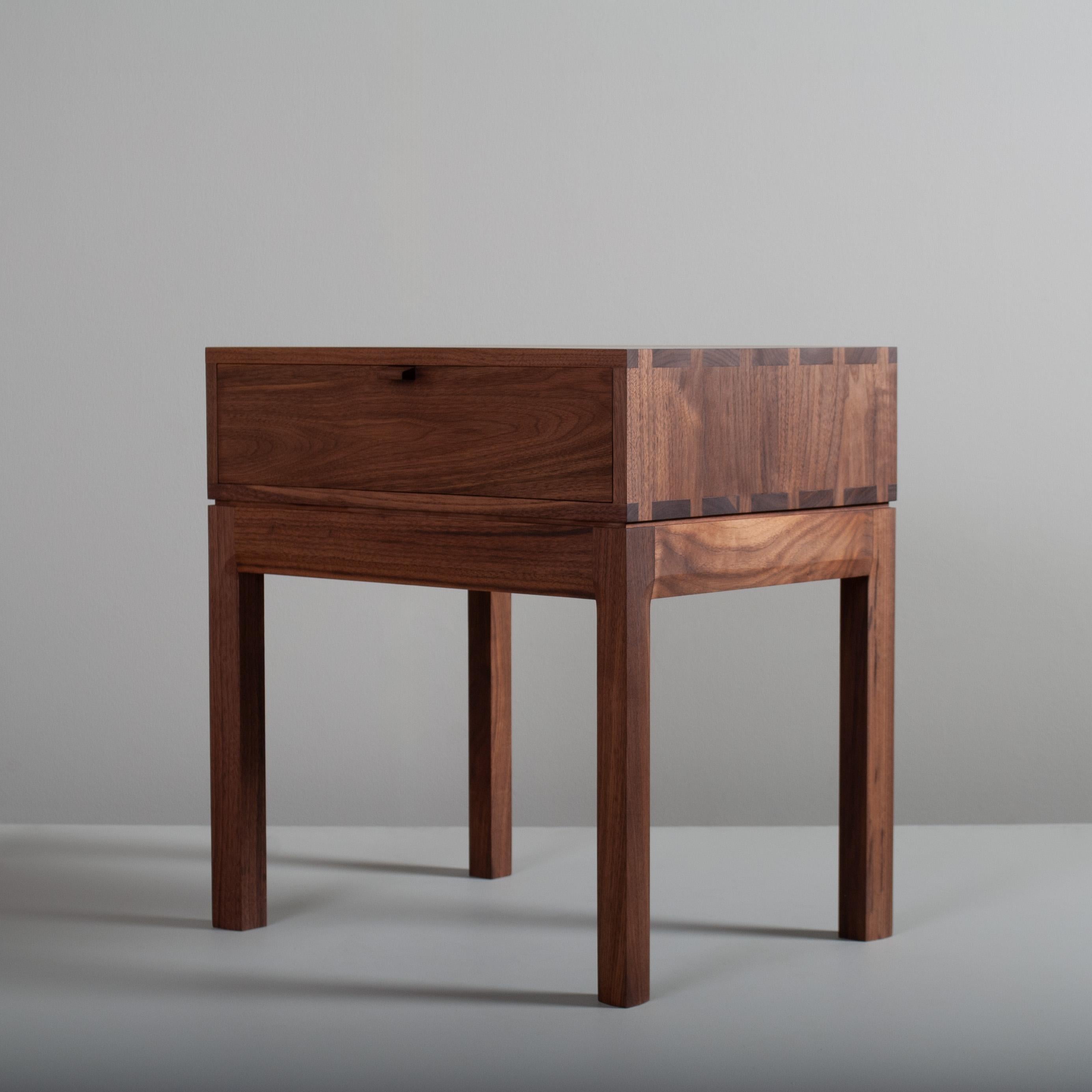 Handcrafted Night Stand, Walnut & Oak For Sale 1