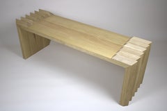 Handcrafted Oak Bench Bed End, Post-Modern Design, Dutch Woodwork, New
