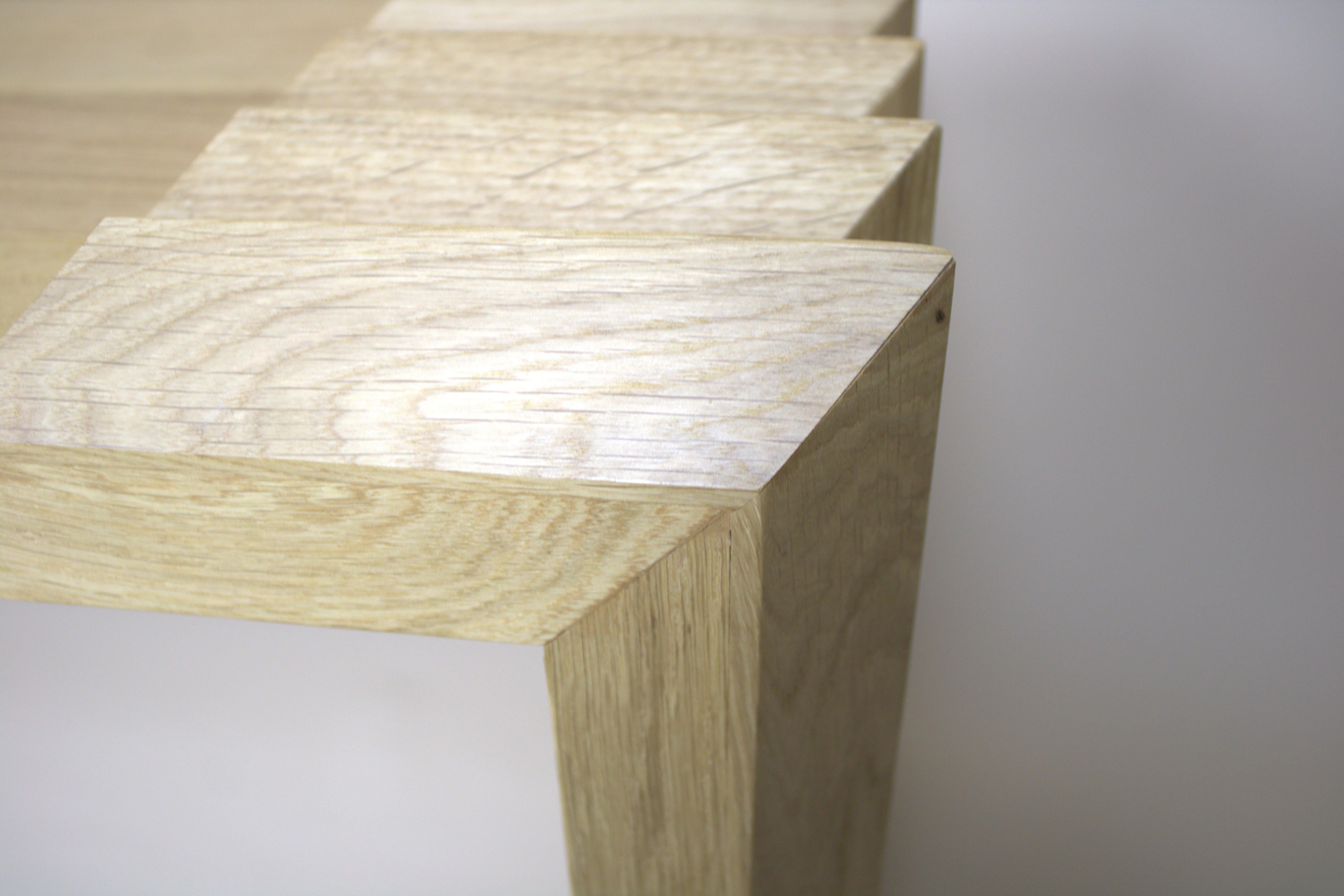 Hand-Crafted Handcrafted Oak Bench and Bed End For Sale