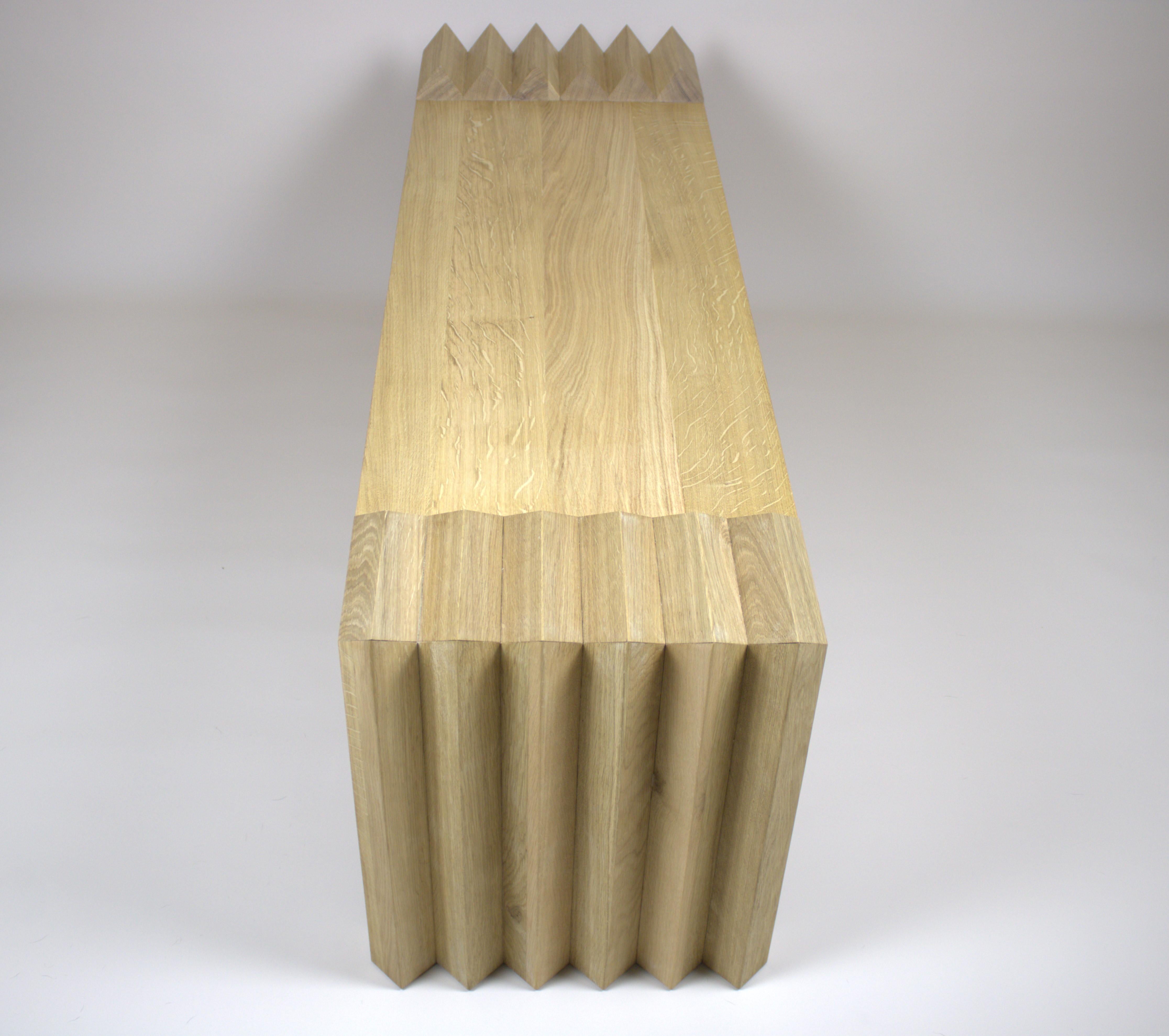 Handcrafted Oak Bench and Bed End For Sale 1